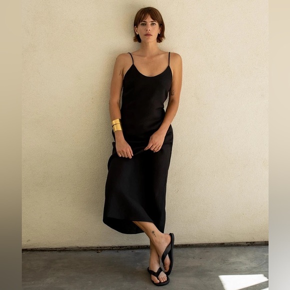 Zara | Dresses | Nwt Zara Linen Blend Midi Dress Zw Collection In Black  Small | Poshmark
